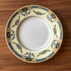 Vintage Cottagecore English Nyott Argyle Floral Bread Plate, Wedding Tableware